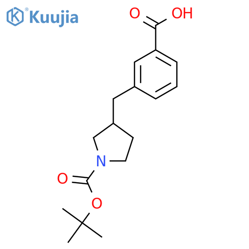 3-{[1-(Tert-Butoxycarbonyl)-3-pyrrolidinyl]methyl}benzoic acid structure