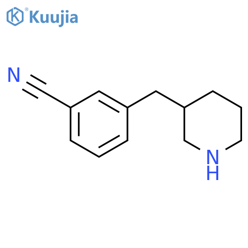 3-(piperidin-3-yl)methylbenzonitrile structure