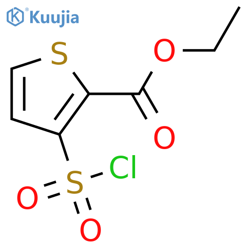 2-Thiophenecarboxylic acid, 3-(chlorosulfonyl)-, ethyl ester (9CI, ACI) structure