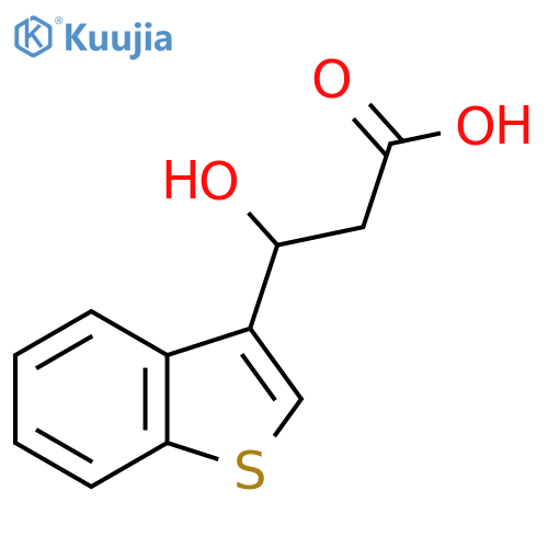 3-(1-benzothiophen-3-yl)-3-hydroxypropanoic acid structure