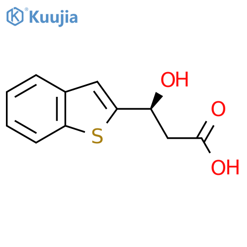 (3S)-3-(1-benzothiophen-2-yl)-3-hydroxypropanoic acid structure