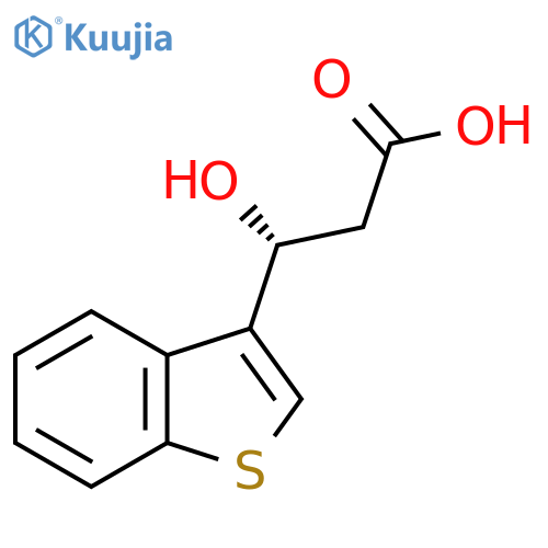 (3R)-3-(1-benzothiophen-3-yl)-3-hydroxypropanoic acid structure