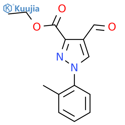 ethyl 4-formyl-1-(2-methylphenyl)-1H-pyrazole-3-carboxylate structure