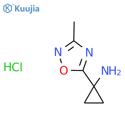 1-(3-methyl-1,2,4-oxadiazol-5-yl)cyclopropanamine;hydrochloride structure