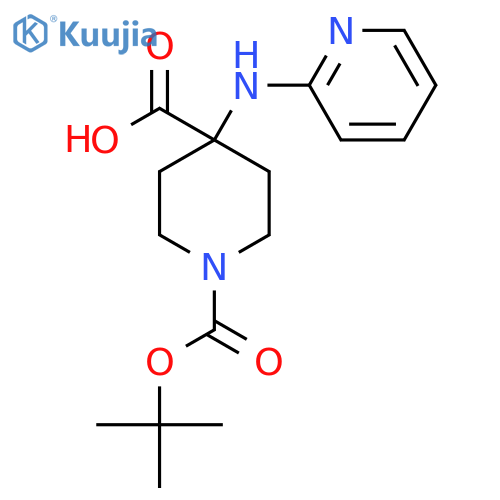 1-(tert-Butoxycarbonyl)-4-(pyridin-2-ylamino)piperidine-4-carboxylic acid structure