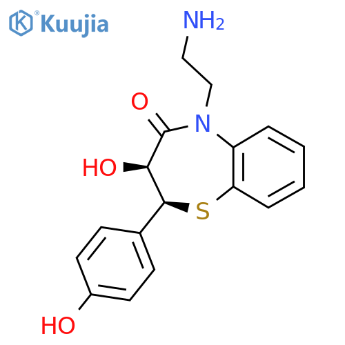 (2S,3S)-5-(2-Aminoethyl)-2,3-dihydro-3-hydroxy-2-(4-hydroxyphenyl)-1,5-benzothiazepin-4(5H)-one structure
