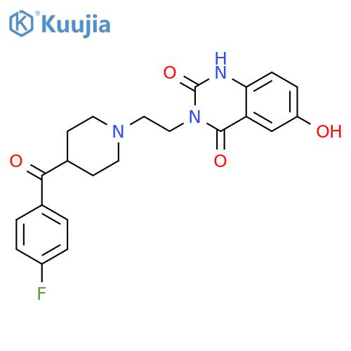 2,4(1H,3H)-Quinazolinedione,3-[2-[4-(4-fluorobenzoyl)-1-piperidinyl]ethyl]-6-hydroxy-, (+)- (9CI) structure