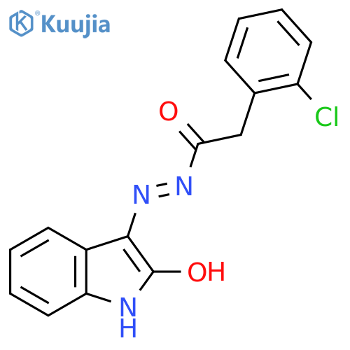2-(2-chlorophenyl)-N'-(2-oxo-1,2-dihydro-3H-indol-3-yliden)acetohydrazide structure