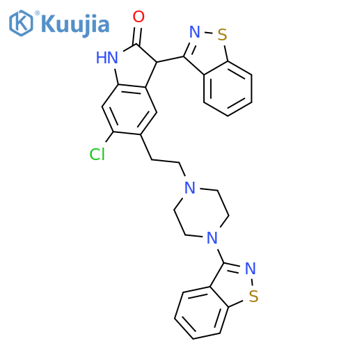 (3-(Benzodisothiazol-3-yl)-5-(2-(4-(benzodisothiazol-3-yl)piperazin-1-yl)ethyl)-6-chloroindolin-2-one) structure