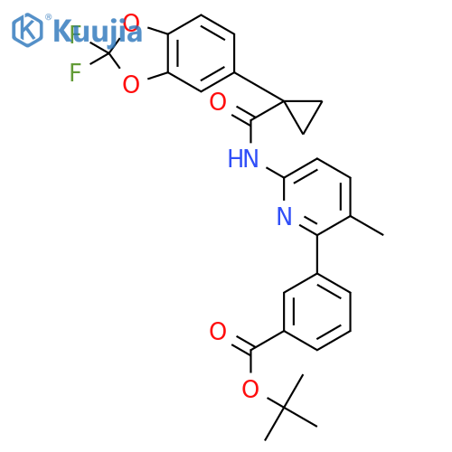 tert-Butyl 3-(6-(1-(2,2-Difluorobenzod1,3dioxol-5-yl)cyclopropanecarboxamido)-3-methylpyridin-2-yl)benzoate structure
