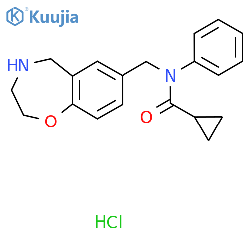 N-Phenyl-N-(2,3,4,5-tetrahydro-1,4-benzoxazepin-7-ylmethyl)cyclopropanecarboxamide hydrochloride structure