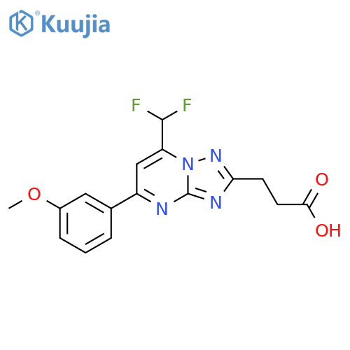 3-7-(difluoromethyl)-5-(3-methoxyphenyl)-1,2,4triazolo1,5-apyrimidin-2-ylpropanoic acid structure