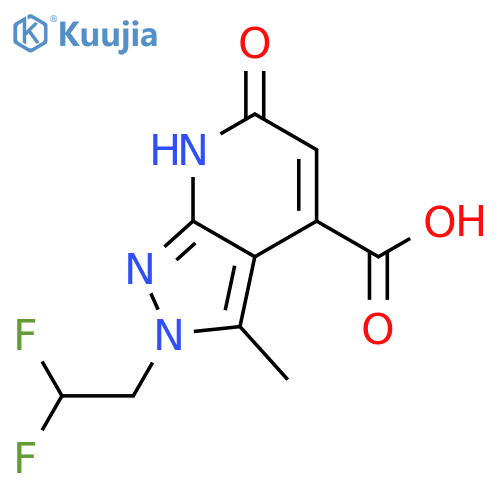 2-(2,2-difluoroethyl)-3-methyl-6-oxo-2H,6H,7H-pyrazolo3,4-bpyridine-4-carboxylic acid structure