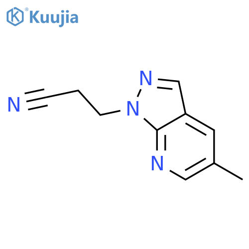3-{5-methyl-1H-pyrazolo3,4-bpyridin-1-yl}propanenitrile structure