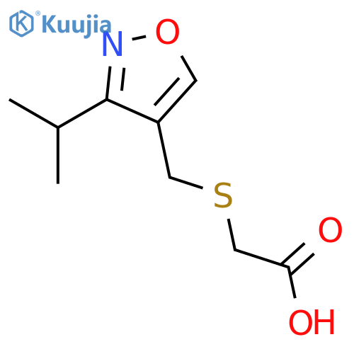 2-({3-(propan-2-yl)-1,2-oxazol-4-ylmethyl}sulfanyl)acetic acid structure