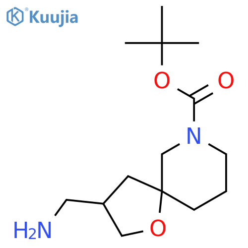 tert-butyl 3-(aminomethyl)-1-oxa-9-azaspiro[4.5]decane-9-carboxylate structure