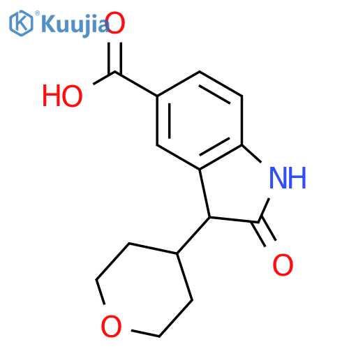 2-Oxo-3-(tetrahydro-2H-pyran-4-yl)indoline-5-carboxylic acid structure