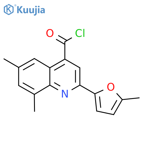 6,8-Dimethyl-2-(5-methyl-2-furyl)quinoline-4-carbonyl chloride structure