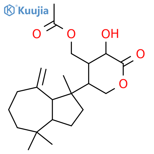 D-Lyxonic acid, 3-[(acetyloxy)methyl]-4-[(1R,3aR,8aS)-decahydro-1,4,4-trimethyl-8-methylene-1-azulenyl]-3,4-dideoxy-, δ-lactone, rel- (9CI) structure