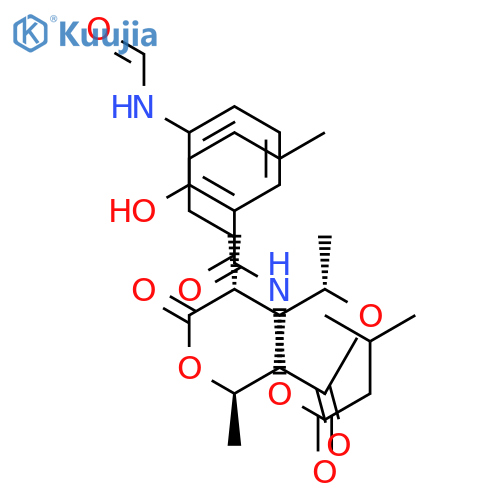 Butanoic acid,3-methyl-,3-[[3-(formylamino)-2-hydroxybenzoyl]amino]-8-hexyl-2,6-dimethyl-4,9-dioxo-1,5-dioxonan-7-ylester, [2R-(2R*,3S*,6S*,7R*,8R*)]- (9CI) structure