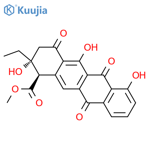 1-Naphthacenecarboxylicacid, 2-ethyl-1,2,3,4,6,11-hexahydro-2,5,7-trihydroxy-4,6,11-trioxo-, methylester, (1R,2R)- structure