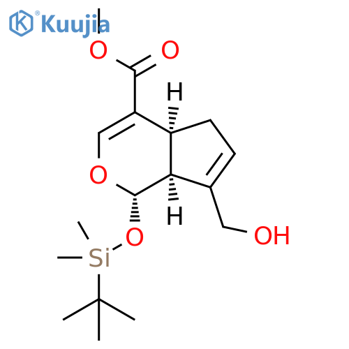 (1S,4AS,7AS)-METHYL 1-(TERT-BUTYLDIMETHYLSILYLOXY)-7-(HYDROXYMETHYL)-1,4A,5,7A-TETRAHYDROCYCLOPENTA[C]PYRAN-4-CARBOXYLATE structure