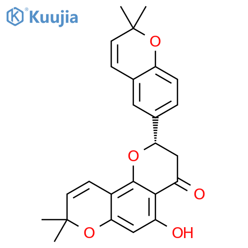 4H,8H-Benzo[1,2-b:3,4-b']dipyran-4-one,2-(2,2-dimethyl-2H-1-benzopyran-6-yl)-2,3-dihydro-5-hydroxy-8,8-dimethyl-,(2S)- (9CI) structure