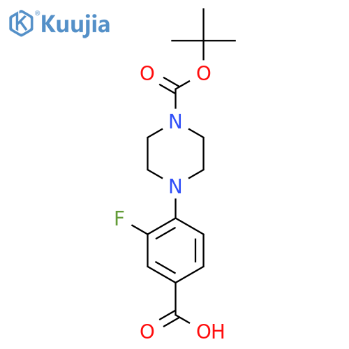 4-(4-(Tert-butoxycarbonyl)piperazin-1-yl)-3-fluorobenzoic acid structure