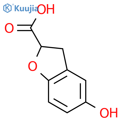 5-hydroxy-2,3-dihydro-1-benzofuran-2-carboxylic acid structure