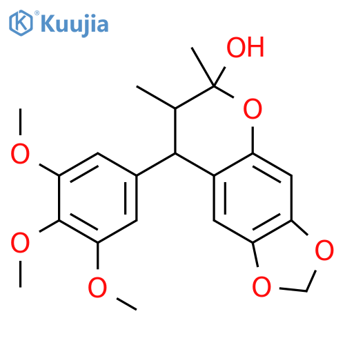 6H-1,3-Dioxolo[4,5-g][1]benzopyran-6-ol,7,8-dihydro-6,7-dimethyl-8-(3,4,5-trimethoxyphenyl)- structure