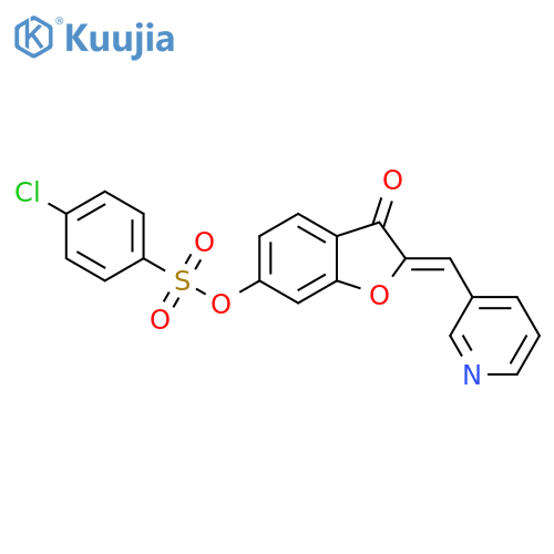 (2Z)-3-oxo-2-[(pyridin-3-yl)methylidene]-2,3-dihydro-1-benzofuran-6-yl 4-chlorobenzene-1-sulfonate structure