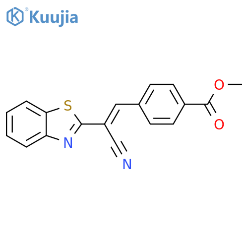 methyl 4-(1E)-2-(1,3-benzothiazol-2-yl)-2-cyanoeth-1-en-1-ylbenzoate structure