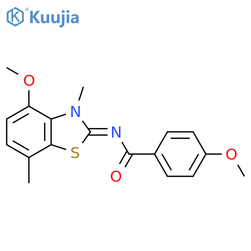 4-methoxy-N-(2Z)-4-methoxy-3,7-dimethyl-2,3-dihydro-1,3-benzothiazol-2-ylidenebenzamide structure