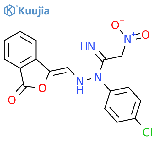 N''-(4-Chlorophenyl)-2-nitro-N'-{3-oxo-2-benzofuran-1(3H)-ylidenmethyl}ethanimidohydrazide structure