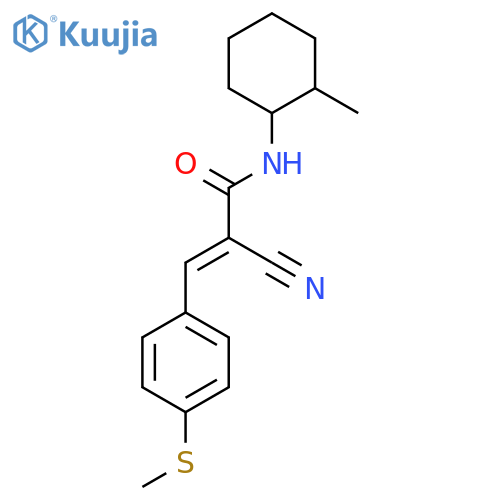 2-cyano-N-(2-methylcyclohexyl)-3-[4-(methylsulfanyl)phenyl]prop-2-enamide structure
