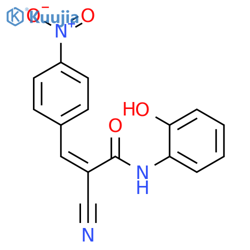 (2Z)-2-cyano-N-(2-hydroxyphenyl)-3-(4-nitrophenyl)prop-2-enamide structure