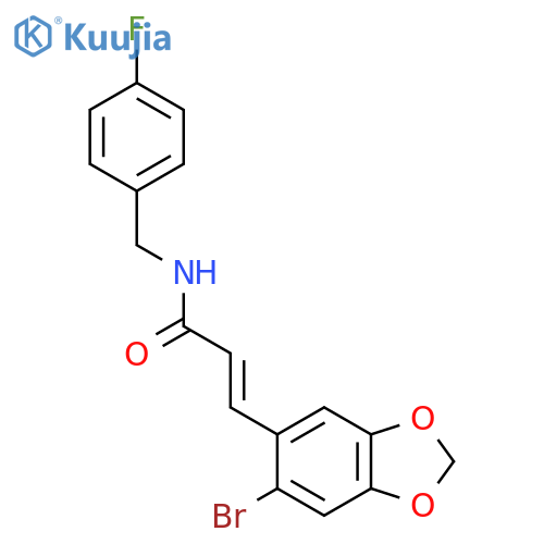 (E)-3-(6-BROMO-1,3-BENZODIOXOL-5-YL)-N-(4-FLUOROBENZYL)-2-PROPENAMIDE structure