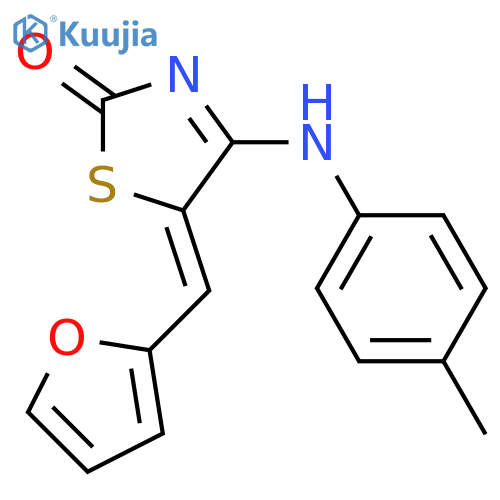 (4Z,5Z)-5-[(furan-2-yl)methylidene]-4-[(4-methylphenyl)imino]-1,3-thiazolidin-2-one structure