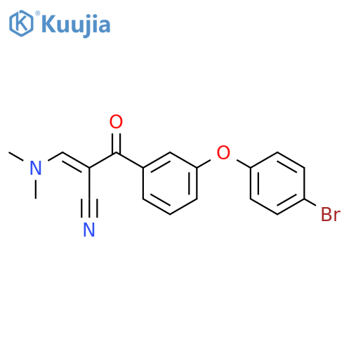 (2E)-2-[(E)-3-(4-bromophenoxy)benzoyl]-3-(dimethylamino)prop-2-enenitrile structure