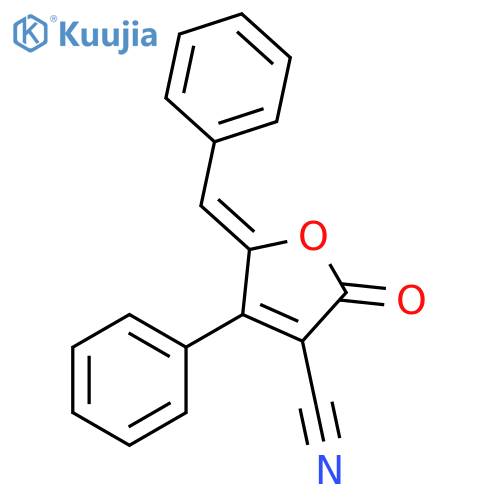 (5Z)-2-oxo-4-phenyl-5-(phenylmethylidene)-2,5-dihydrofuran-3-carbonitrile structure