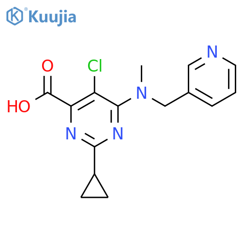 5-Chloro-2-cyclopropyl-6-(methyl(pyridin-3-ylmethyl)amino)pyrimidine-4-carboxylic acid structure