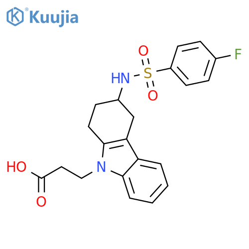 9H-Carbazole-9-propanoicacid, 3-[[(4-fluorophenyl)sulfonyl]amino]-1,2,3,4-tetrahydro-, (3S)- structure