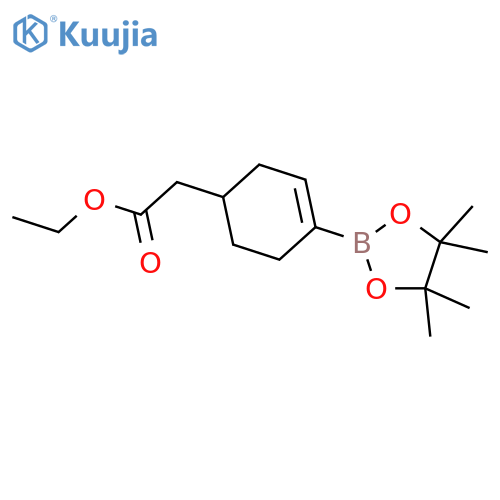 ethyl 2-[4-(4,4,5,5-tetramethyl-1,3,2-dioxaborolan-2-yl)cyclohex-3-en-1-yl]acetate structure