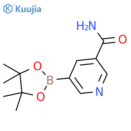 5-(tetramethyl-1,3,2-dioxaborolan-2-yl)pyridine-3-carboxamide structure