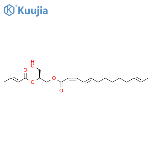 2,4,11-Tridecatrienoicacid, (2S)-3-hydroxy-2-[(3-methyl-1-oxo-2-buten-1-yl)oxy]propyl ester,(2Z,4E,11E)- structure