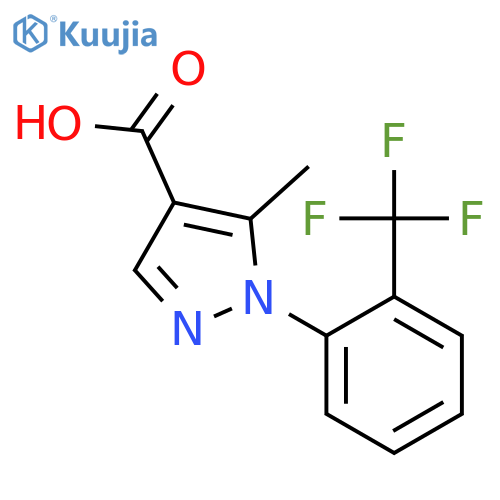 5-methyl-1-2-(trifluoromethyl)phenyl-1H-pyrazole-4-carboxylic acid structure