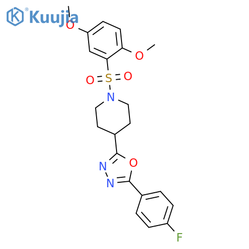 1-(2,5-dimethoxybenzenesulfonyl)-4-[5-(4-fluorophenyl)-1,3,4-oxadiazol-2-yl]piperidine structure