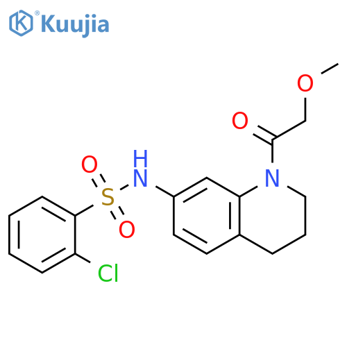 2-chloro-N-[1-(2-methoxyacetyl)-1,2,3,4-tetrahydroquinolin-7-yl]benzene-1-sulfonamide structure