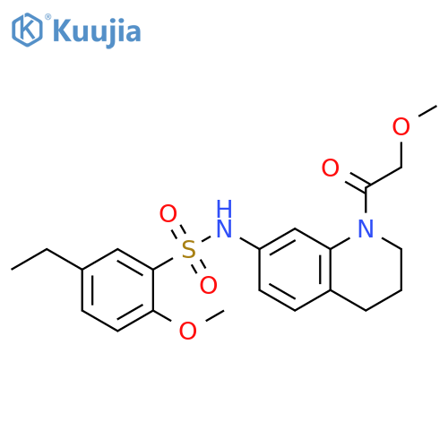 5-ethyl-2-methoxy-N-[1-(2-methoxyacetyl)-1,2,3,4-tetrahydroquinolin-7-yl]benzene-1-sulfonamide structure