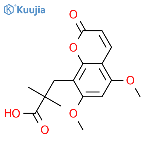 2H-1-Benzopyran-8-propanoic acid, 5,7-dimethoxy-α,α-dimethyl-2-oxo- structure